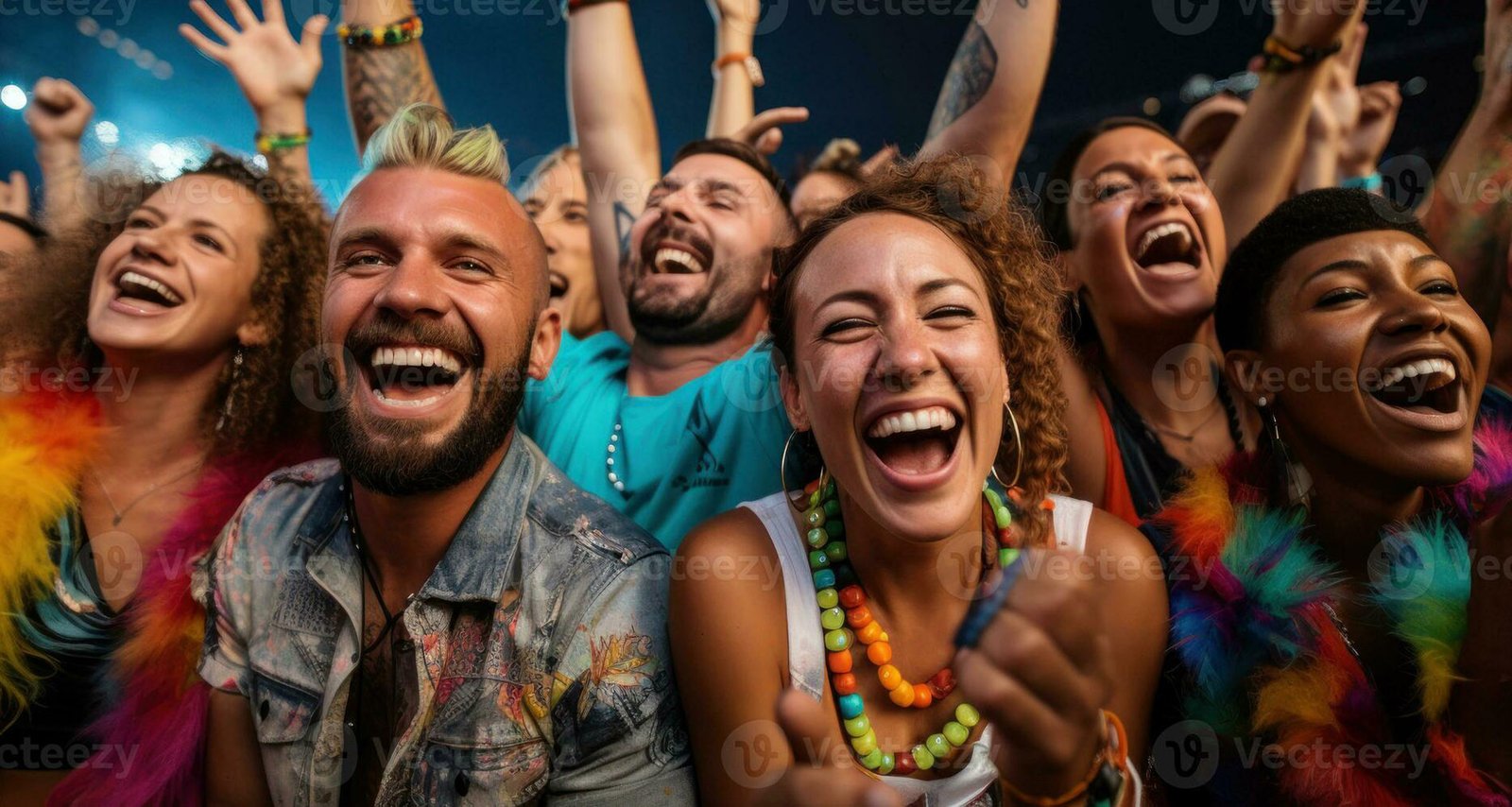 30502935-een-groep-van-vrienden-hebben-pret-samen-bij-een-heilig-festival-generatief-ai-foto